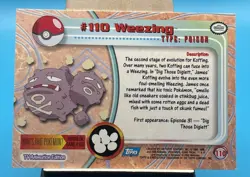 Pokemon - Topps 2000 - Weezing #110 - TV Animation Series 2 - Image 2