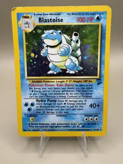 Pokemon Blastoise Base Set 2 Holo 2/130 WOTC Vintage MP - Image 1