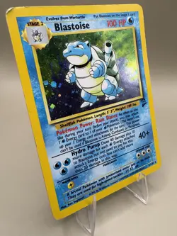 Pokemon Blastoise Base Set 2 Holo 2/130 WOTC Vintage MP - Image 2