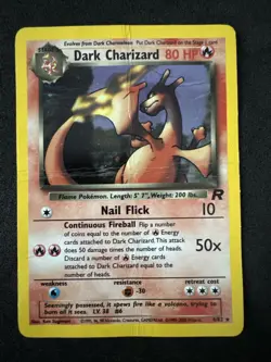 Pokemon TCG Team Rocket Dark Charizard Holo Rare Card 4/82 DMG - Image 1