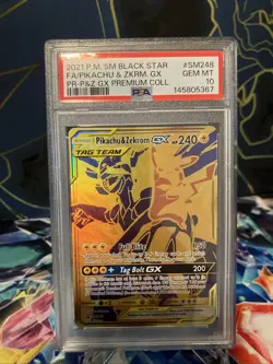 Pikachu & Zekrom GX SM248 Holo PSA 10 English Black Star Promo Card - Image 1