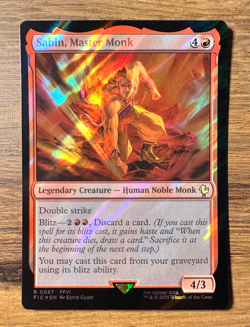 Magic MTG Final Fantasy Sabin, Master Monk #57 *SURGE FOIL* Rare Commander - Image 1