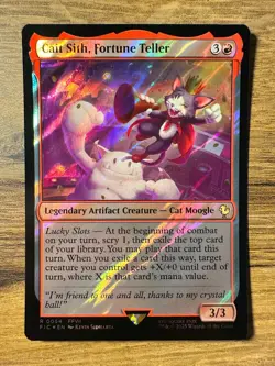 Magic MTG Final Fantasy Cait Sith Fortune Teller #54 *SURGE FOIL* Rare Commander - Image 1