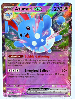 Pokemon TCG Azumarill ex 084/217 Ascended Heroes Double Rare NM - Image 1