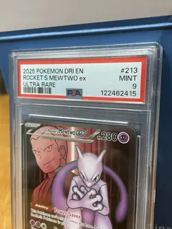 2025 Pokemon Destined Rivals Team Rockets Mewtwo Ex Ultra Rare 213/182 PSA 9 - Image 5