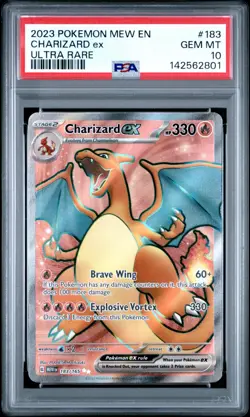 2023 POKEMON MEW EN-151 ULTRA RARE #183 CHARIZARD EX PSA 10 - Image 1
