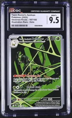 Team Rocket's Spidops *CGC 9.5* Illustration Rare *Destined Rivals* #187*Pokemon - Image 1