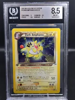 Pokemon TCG Neo Destiny 2002 Dark Ampharos 1st Edition Holo 1/105 Swirl BGS 8.5 - Image 1