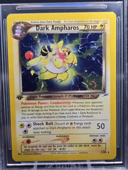 Pokemon TCG Neo Destiny 2002 Dark Ampharos 1st Edition Holo 1/105 Swirl BGS 8.5 - Image 2