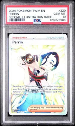 Perrin 220 & Hisuian Growlithe 181 PSA 10 SET Pokemon TWM EN 2024 - Image 2