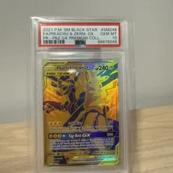 2021 POKEMON SM BLACK STAR PROMO #SM248 FULL ART/PIKACHU & ZEKROM GX PSA 10 - Image 1