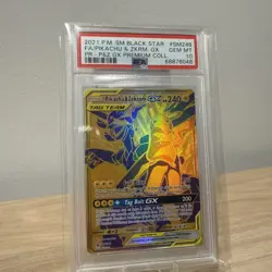 2021 POKEMON SM BLACK STAR PROMO #SM248 FULL ART/PIKACHU & ZEKROM GX PSA 10 - Image 3