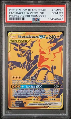 2021 POKEMON SUN & MOON BLACK STAR PROMO PSA 10 PIKACHU & ZEKROM GX SM248 - Image 1
