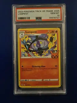 PSA 10 - Lampent #25 - 2023 Pokemon Trick Or Trade Stamped - Image 1