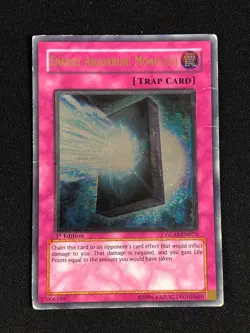 YUGIOH ENERGY ABSORBING MONOLITH GLAS-EN075 1ST ULTIMATE HP/ CREASES - Image 1