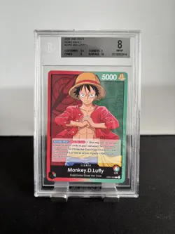 Pre-Errata Monkey.D.Luffy OP01-003 One Piece Demo Deck Card Leader BGS 8 no PSA - Image 1