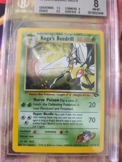 Pokemon Karte Card Koga's Beedrill Bibor Gym Challenge Holo 2000 Beckett BGS 8 - Image 3