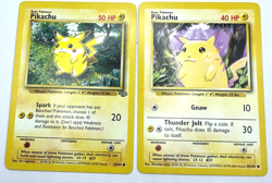 Pokemon Karte TCG Pikachu 58/102+60/64 Basis Set no Holo Vintage Englisch LP - Image 1