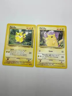 Pokemon Karte TCG Pikachu 58/102+60/64 Basis Set no Holo Vintage Englisch LP - Image 2