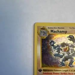Machamp 8/102 Base Set Holo Rare 1st edition Shadowless Pokemon Card Vintage - Image 2
