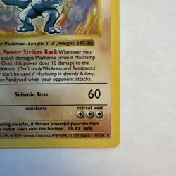 Machamp 8/102 Base Set Holo Rare 1st edition Shadowless Pokemon Card Vintage - Image 4
