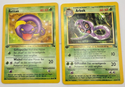 Pokemon Karte TCG Retan+Arbok 31+46/62 1. Fossil No Holo Rare Vintage WOTC EX DE - Image 1