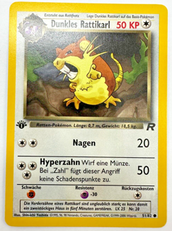 Pokemon Karte TCG Dunkles Rattikarl 51/82 1.Team Rocket Holo Vintage Deutsch EX - Image 1