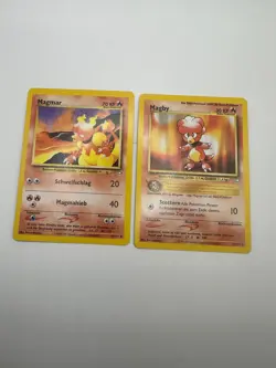 Pokemon Karte TCG Magmar+Magby 23+40/111 Neo Genesis no Holo Rare Deutsch EX - Image 2