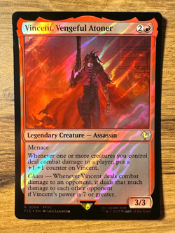 Magic MTG Final Fantasy Vincent, Vengeful Atoner #64 *SURGE FOIL* Rare Commander - Image 1