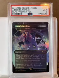 2025 MTG SECRET LAIR DROP FINAL FANTASY: GAME OVER-FOIL ABSORB INTO TIME PSA 9 - Image 1