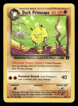 Dark Primeape 43/82 NM Uncommon Team Rocket 2000 Pokemon TCG - Image 1