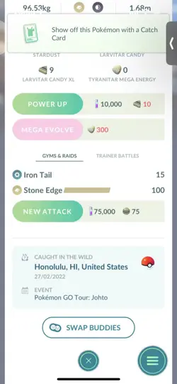 Pokemon Go Shiny Tyranitar (High CP) - Image 2