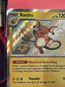 Pokemon TCG Raichu Card Paldean Fates 132/091 Shiny Rare NM Condition - Image 2