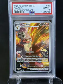 Pokemon Destined Rivals Blaziken 192/182 PSA 10 Illustration Rare - Image 1
