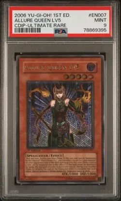 2006 Yu-Gi-Oh! Allure Queen Lv5 CDIP 1st edition Ultimate Rare PSA MINT 9 - Image 1