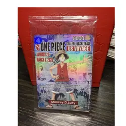Bandai One Piece Card Game Monkey.D.Luffy P-055 Promo Holo Character 5000 Power - Image 1