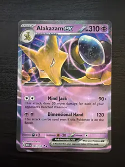 Alakazam Ex 65/165 Scarlet & Violet 151 Cosmic Holo Rare Pokemon TCG - Image 1