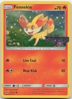 Fennekin 15/131 Forbidden Light Stamped Promo Pokemon Card NM - Image 1