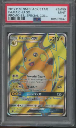 Pokemon TCG Raichu GX SM90 Sun & Moon SM Promo PSA 9 - Image 1