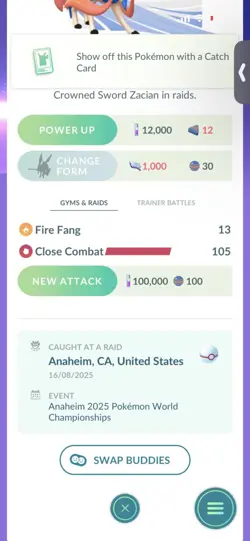 Pokemon Go Shiny Legendary Zacian ( High CP ) - Image 2
