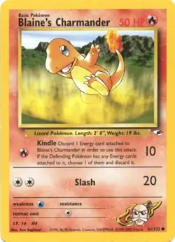 Blaine's Charmander (61/132) Gym Heroes Unlimited​ - Lightly Played Pokemon TCG - Image 1