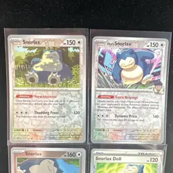 Pokemon TCG Snorlax Reverse Holo Lot 4 Hop's Snorlax Snorlax Doll English 151 - Image 2