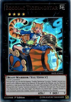 Yugioh Zoodiac Tigermortar RATE-EN052 1st Edition Ultra Rare NM - Image 1
