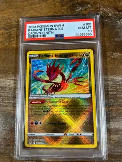 POKEMON 2023 Crown Zenith RADIANT ETERNATUS #105 PSA 10 Gem Mint RARE 2 - Image 1
