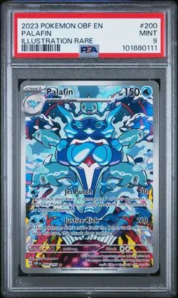 2023 POKEMON OBF EN-OBSIDIAN FLAMES ILLUSTRATION RARE #200 PALAFIN PSA 9 - Image 1