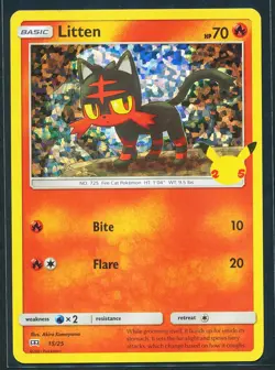 Litten Holo 15/25 Pokemon 2021 Mcdonald's 25th Anniversary Promo NM/M - Image 1