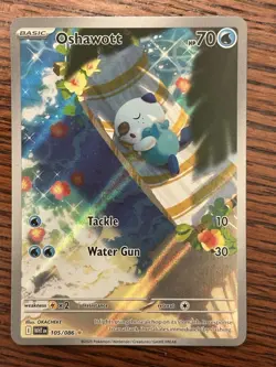 Oshawott Illustration 105/086 Rare IR Pokemon White Flare English - Image 1
