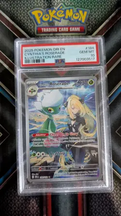 Pokemon Cynthia's Roserade Destined Rivals Illustration Rare #184 Graded PSA 10 - Image 1