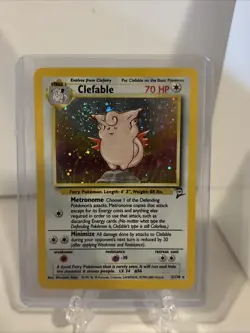 2000 Pokemon TCG Base Set 2 Clefable Holo Rare 005/130 Swirl 💫 - Image 1