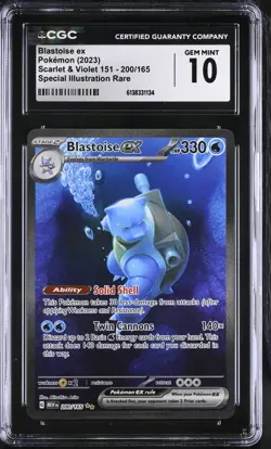CGC 10 Blastoise ex 200/165 SV 151 Special Illustration Rare Holo 2023 - Image 1
